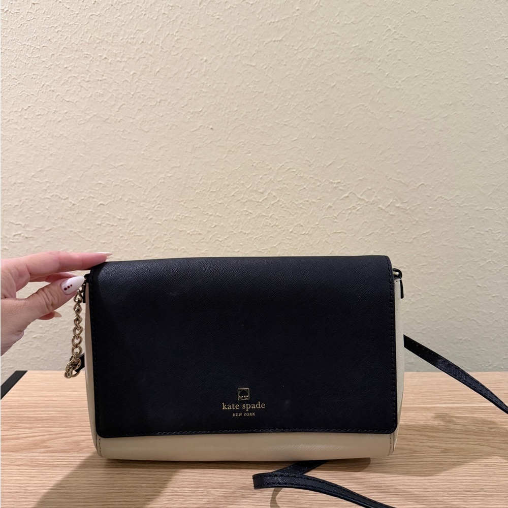 Kate Spade Black and Cream Crossbody Bag